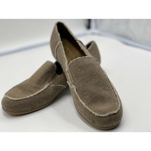 AEROSOLES Taupe Shaggy Loafers Slides Flats Womens
